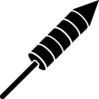 fuegos artificiales cohete icono en negro y blanco color. vector