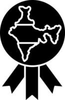 India mapa Insignia icono en negro y blanco color. vector