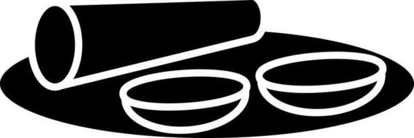 Dosa Icon In Black and White Color. vector