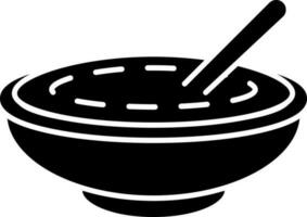 Kheer Icon In Black and White Color. vector