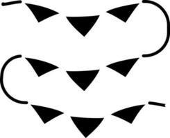 Bunting Flag Icon In Black and White Color. vector