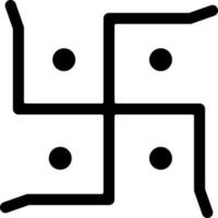 Swastik Icon In Glyph Style. vector