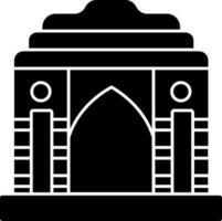 India Gate Icon In Black and White Color. vector