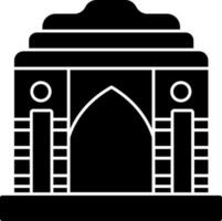 India Gate Icon In Black and White Color. vector