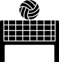 Volleyball Net Icon In Black And White Color. vector