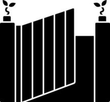 Entrance Gate Icon In Black and White Color. vector