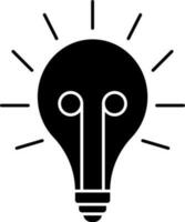Light Bulb Icon In Black and White Color. vector