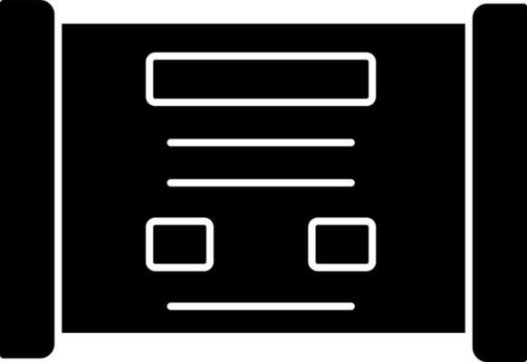 Scroll Or Parchment Paper Icon In Glyph Style.
