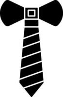 Necktie Icon In Black And White Color. vector