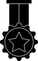 Medal Icon Or Symbol In Black And White Color. vector