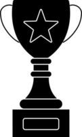 Illustration Of Trophy Icon In Black and White Color. vector