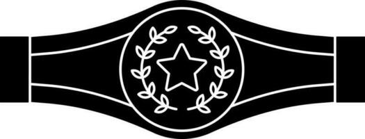 Black and White Award Or Champion Belt Icon. vector