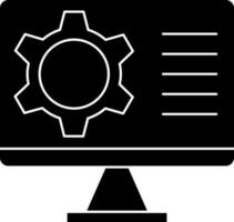 Computer Setting Icon Or Symbol In Glyph Style. vector