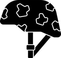 Army Helmet Icon In Black and White Color. vector