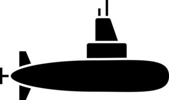 Submarine Icon In Black and White Color. vector