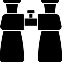 Binoculars Icon In Black and White Color. vector