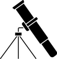 Telescope Icon In Black and White Color. vector