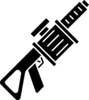 rifle icono en negro y blanco color. vector