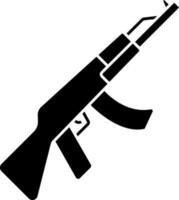 Rifle Icon In Black and White Color. vector