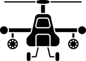 Combat Helicopter Icon In Black and White Color. vector
