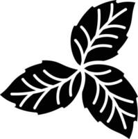 Black and White Leaves Icon in Flat Style. vector