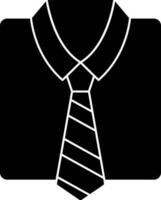 Illustration Of Shirt And Tie Icon In Glyph Style. vector