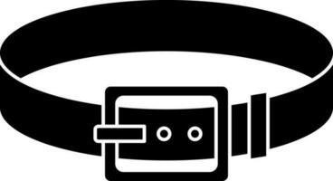 Black and White Belt Icon Or Symbol. vector