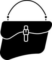 Ladies Handbag Icon In Black and White Color. vector