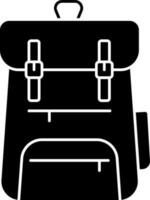 mochila icono en negro y blanco color. vector