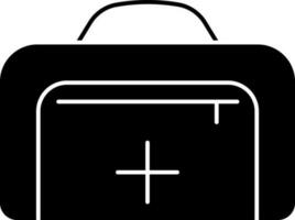 First Aid Kit Or Handbag Icon In Black and White Color. vector