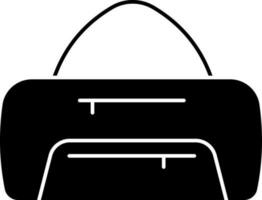 Duffle Bag Icon In Black and White Color. vector