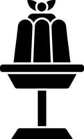 Pudding Jelly Stand Icon In Black and White Color. vector
