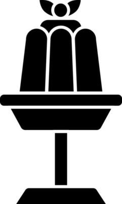 Pudding Jelly Stand Icon In Black and White Color.