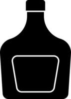 Black and White Whiskey Bottle Icon. vector