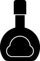 Black and White Bourbon Bottle Icon In Flat Style. vector