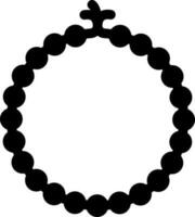 Tasbih Icon Or Symbol In Black Color. vector