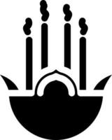 Incense Holder Icon Or Symbol In Black and White Color. vector