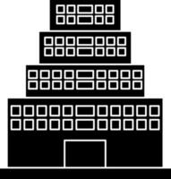 Apartment Building Icon In Black and White Color. vector