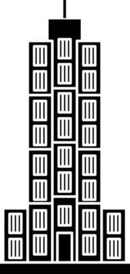 Skyline Building Icon In Black and White Color.