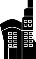 Apartment Building Icon In Black and White Color. vector