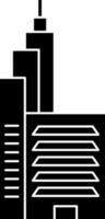 Modern Building Icon In Black and White Color. vector