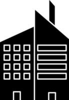 Buildings Icon In Black and White Color. vector