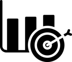 Focus Or Target Graph Icon In Black and White Color. vector