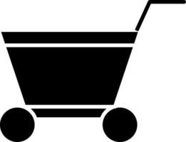 compras carro icono en negro y blanco color. vector