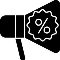 Discount Announcement Icon In Black and White Color. vector