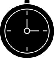 reloj icono en negro y blanco color. vector