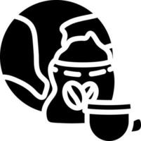 Global With Coffee Sack Icon In Black and White Color. vector