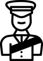 Custom Officer Icon In Black and White Color. vector