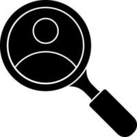 Isolated Searching User Icon In Black and White Color. vector