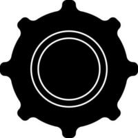 Illustration Of Settings Icon In Black and White Color. vector